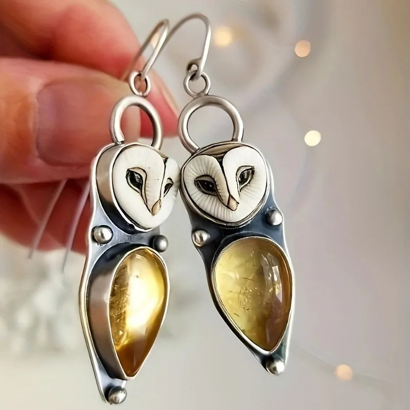 Boho Owl Drop Earrings